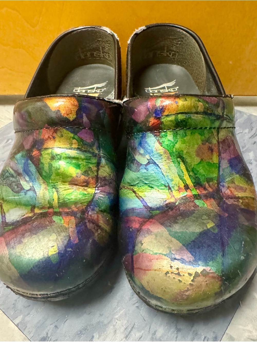 Dansko Women’s XP 2.0 Iridescent Multicolor Leather Clogs